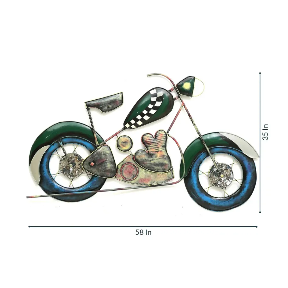 Robust Handcrafted Big Commando Bike Metal Wall Decor