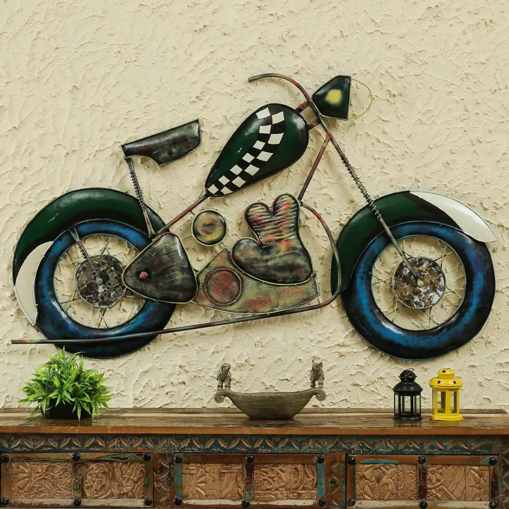 Robust Handcrafted Big Commando Bike Metal Wall Decor