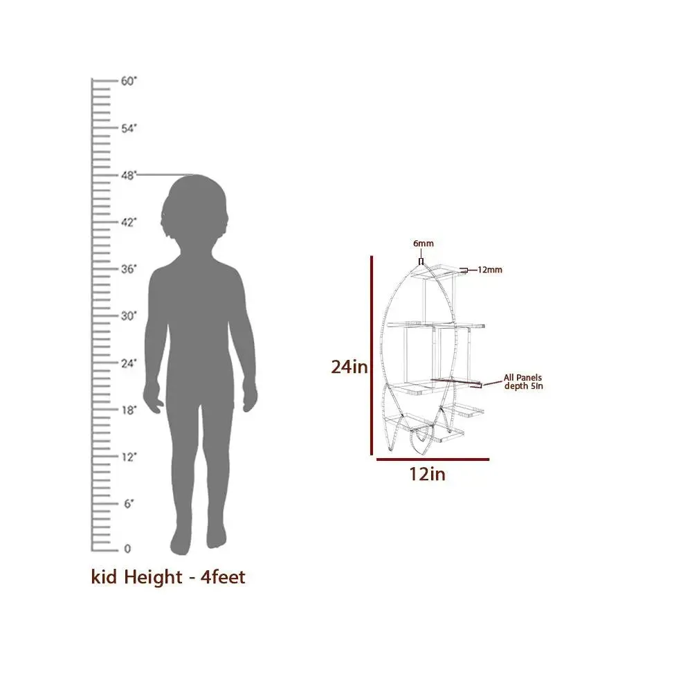 Rocket Shape Kids Wall Storage Shelves