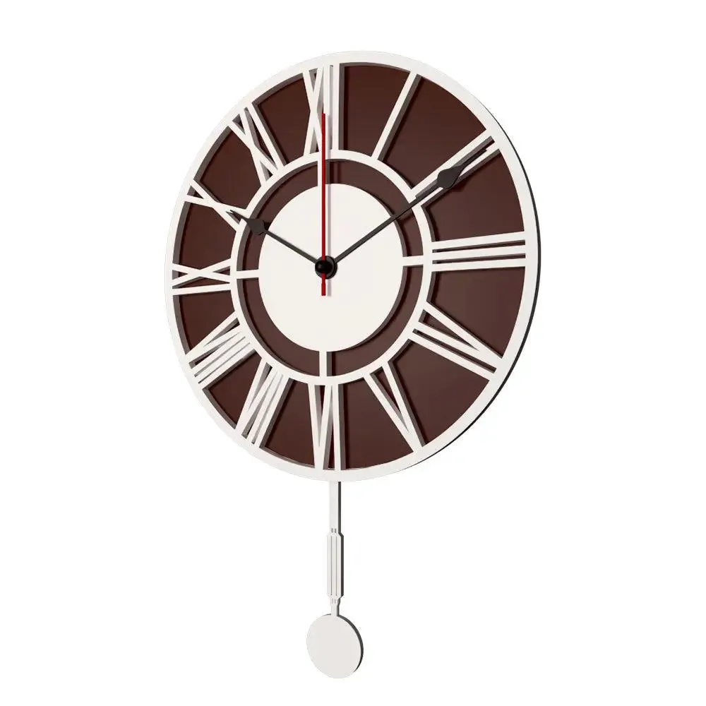 Roman Number Dual Layer Decorative Pendulum Wall Clock