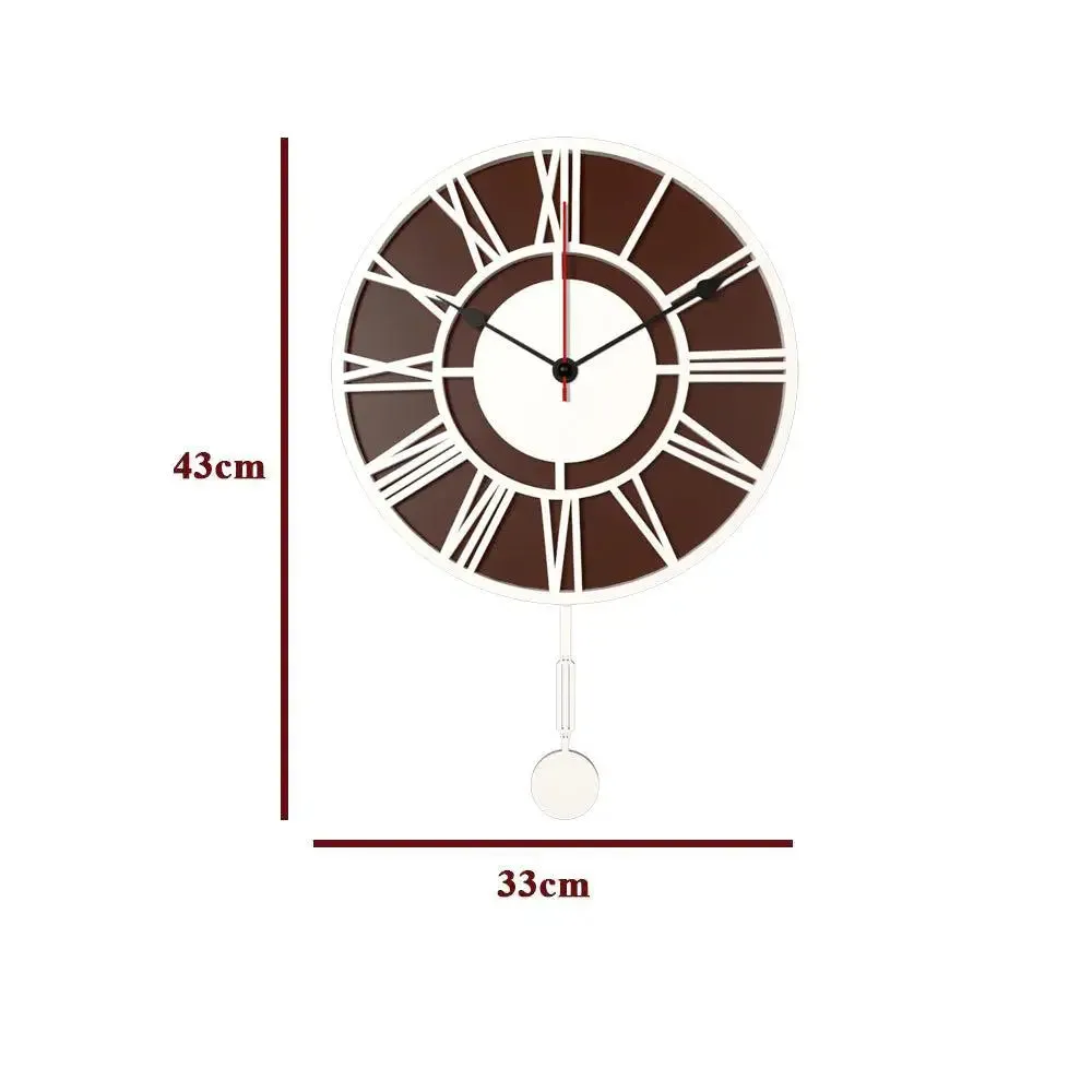 Roman Number Dual Layer Decorative Pendulum Wall Clock