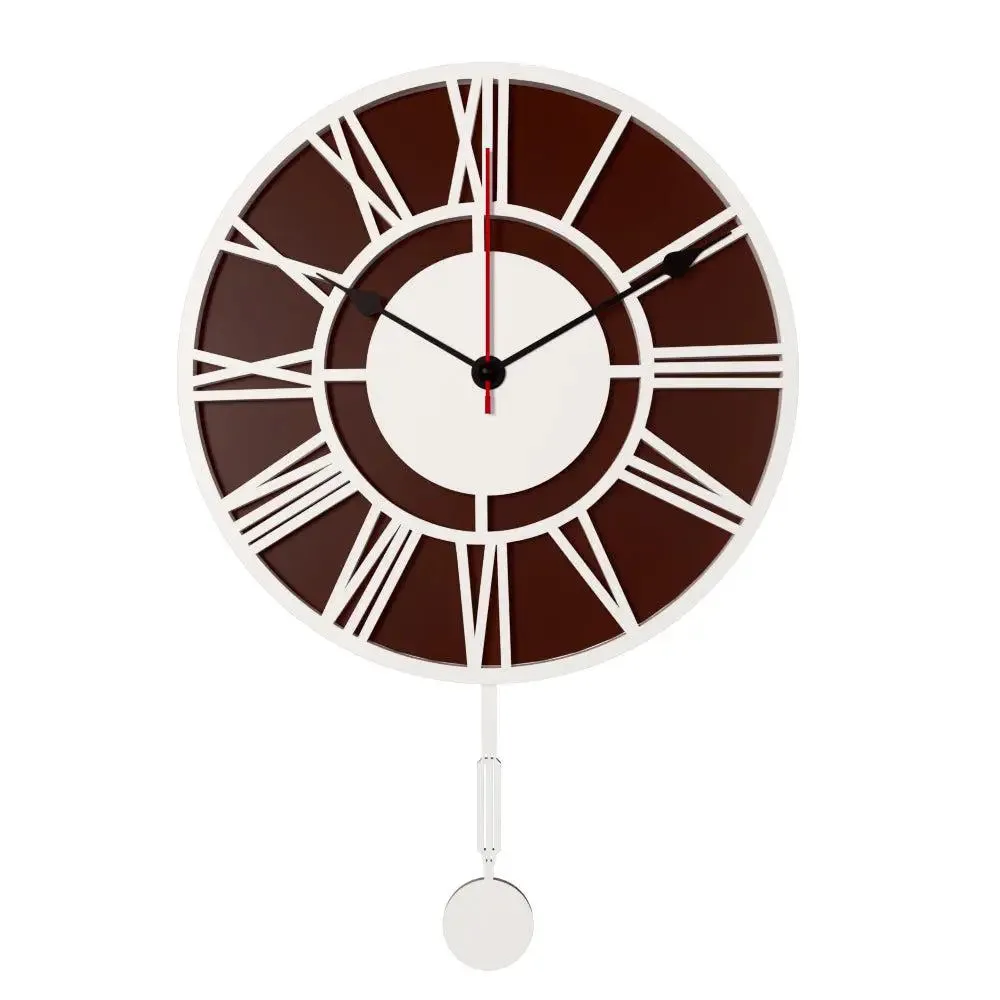 Roman Number Dual Layer Decorative Pendulum Wall Clock
