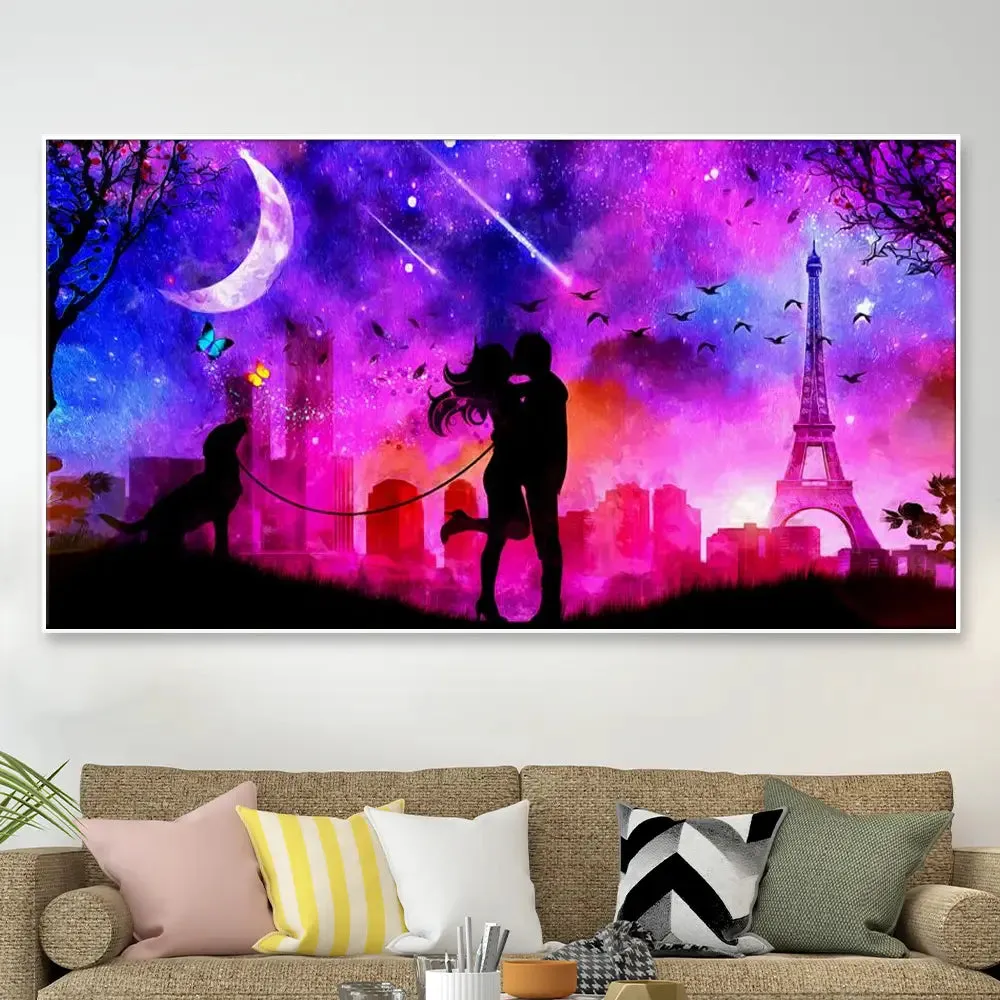 Romantic Couple Beautiful Design Canvas Printed Painting With Frame