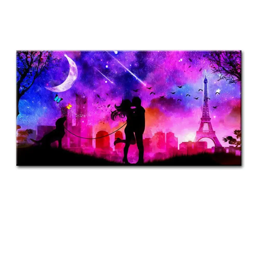 Romantic Couple Beautiful Design Canvas Printed Painting With Frame