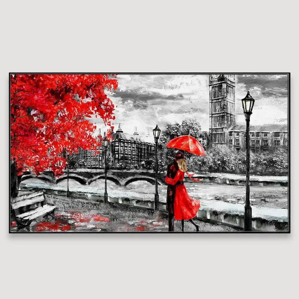Romantic Love Couple Canvas  Wall Hanging With Frame