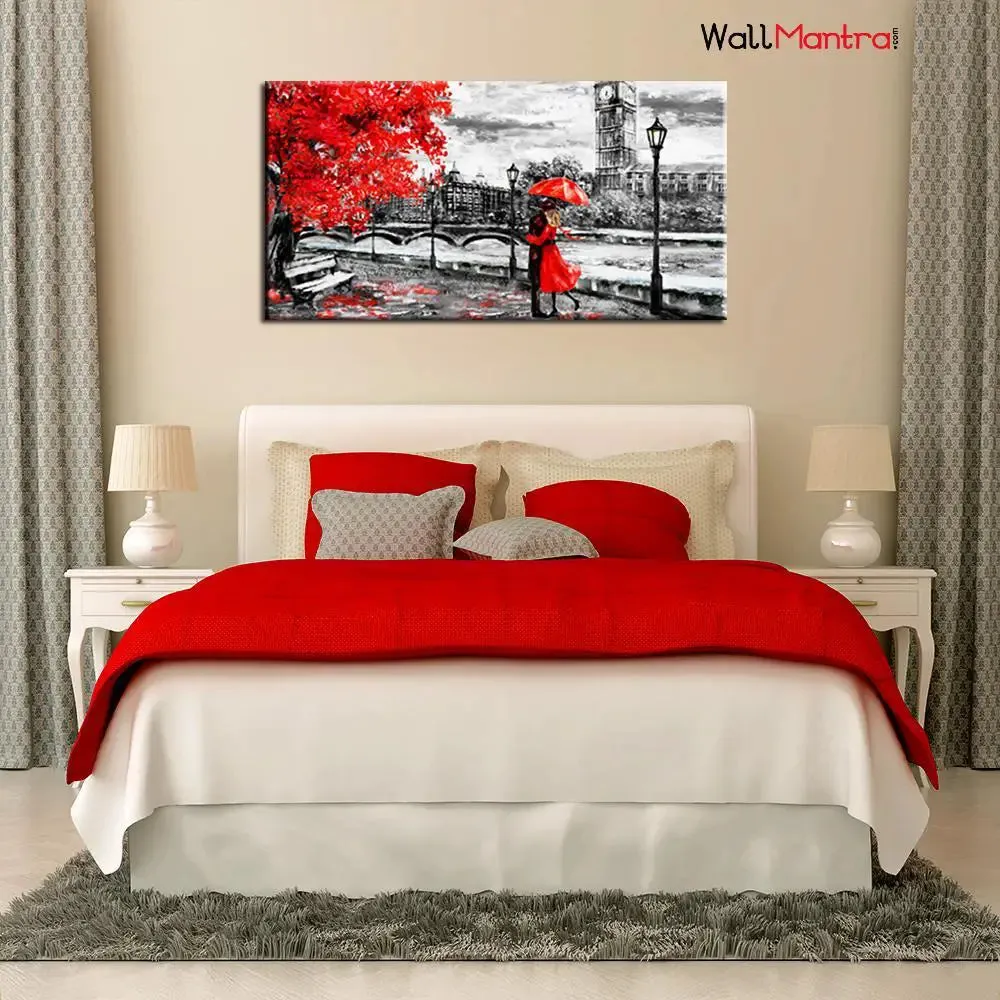 Romantic Love Couple Canvas  Wall Hanging With Frame