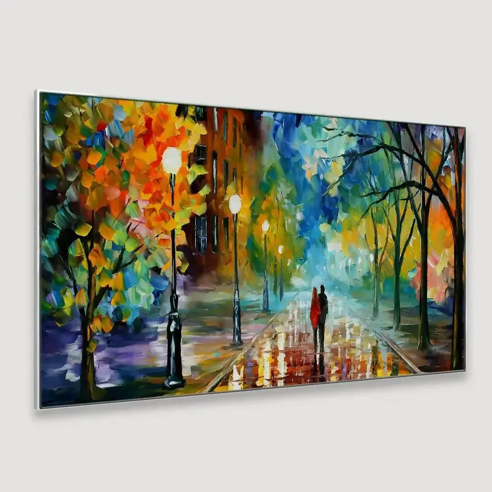 Romantic Love Couple in Forest Canvas Painting With Frame