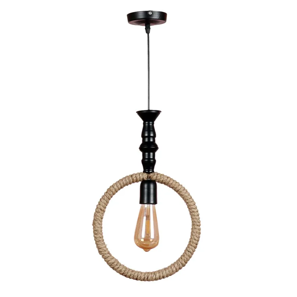 Rope Encircled Contemporary Hanging Light