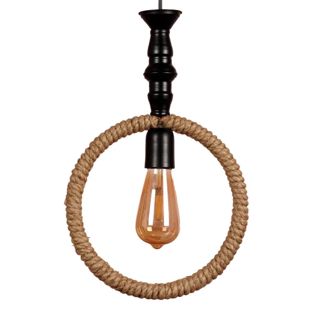 Rope Encircled Contemporary Hanging Light