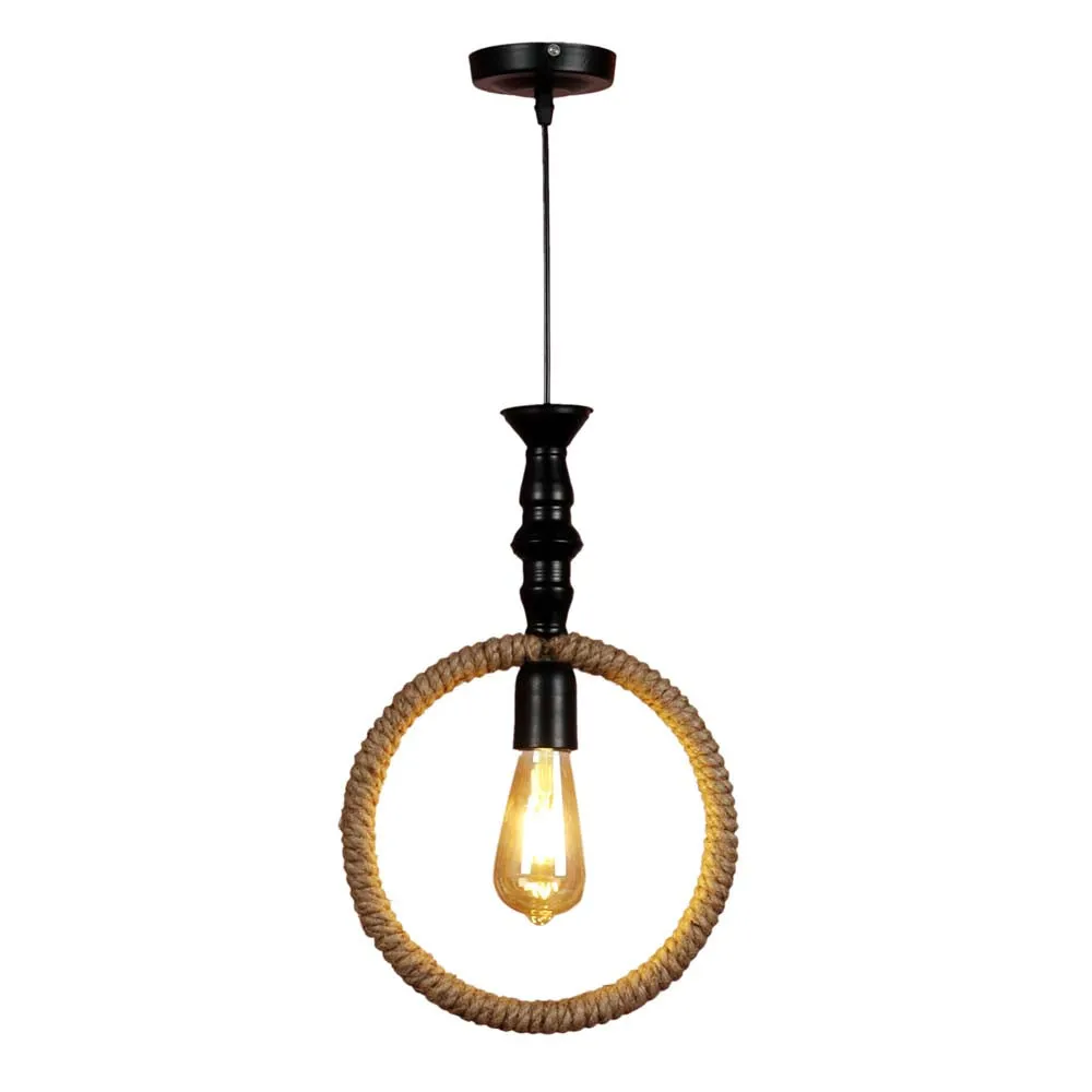 Rope Encircled Contemporary Hanging Light