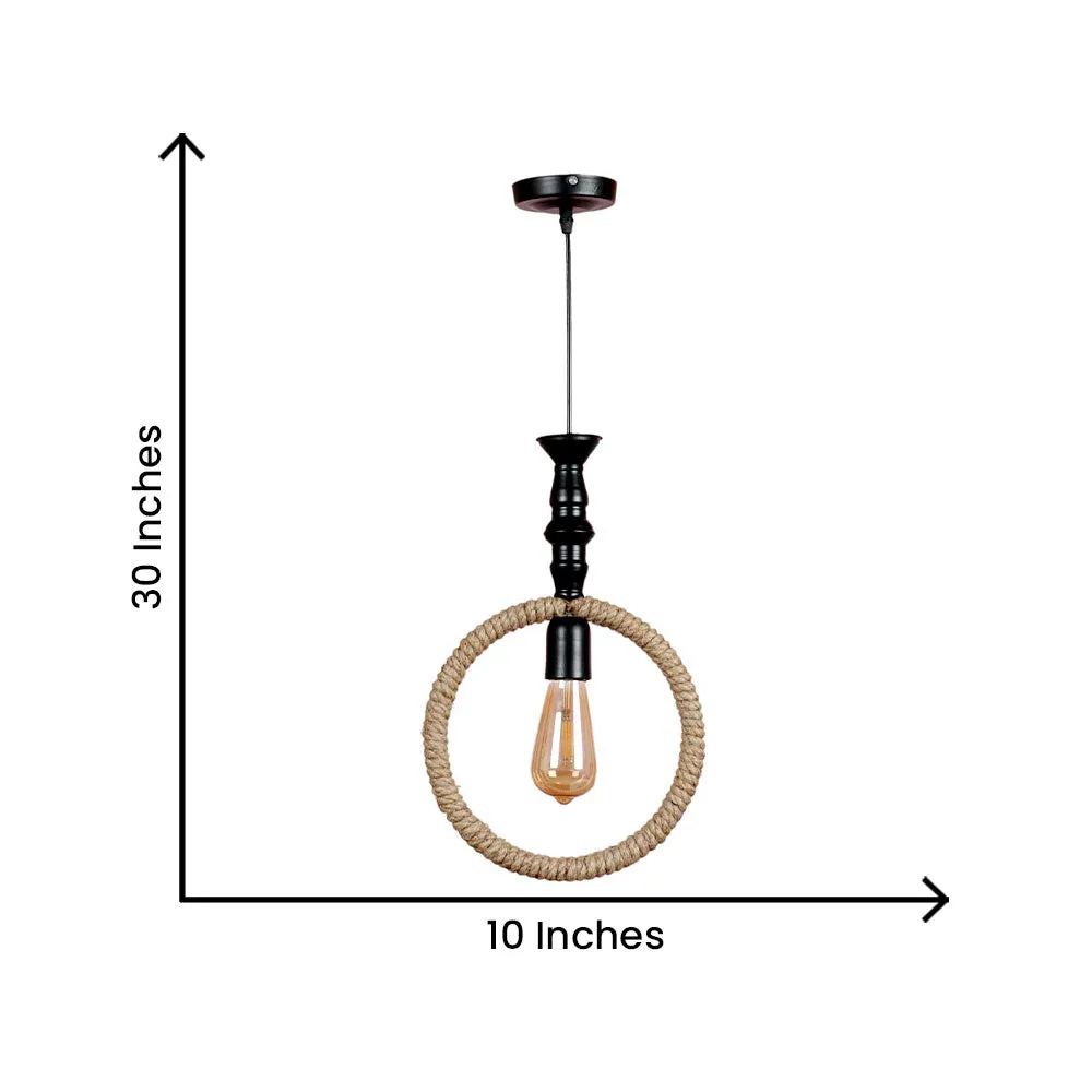 Rope Encircled Contemporary Hanging Light