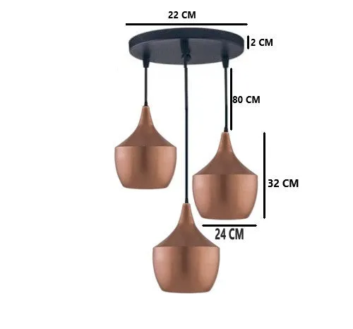 Rose Gold Elegant Finish Cluster Ceiling Light (Bulb not included)