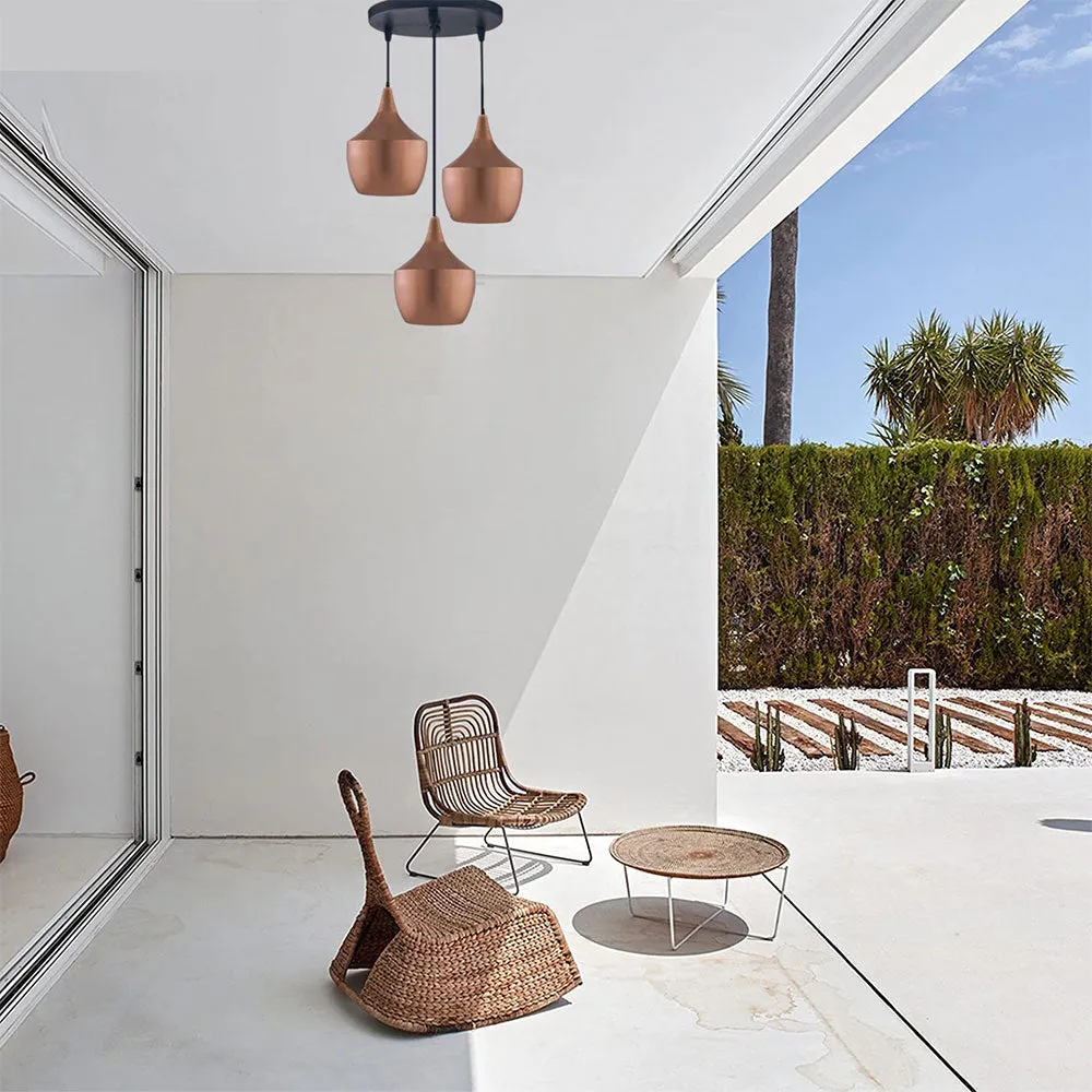 Rose Gold Elegant Finish Cluster Ceiling Light (Bulb not included)