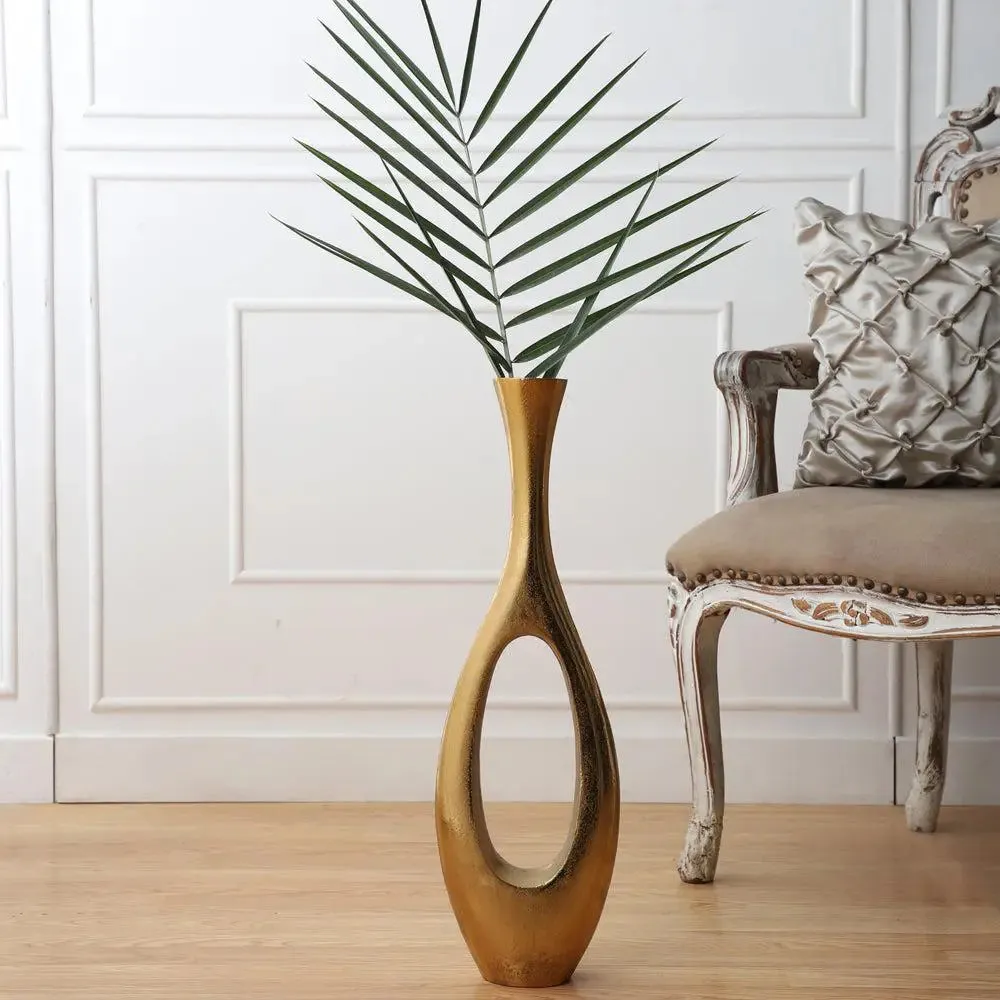 Rose Gold Finish Oblong Modern Large Vase