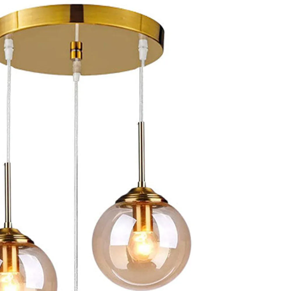 Rose Gold Touch Contemporary Triplet Pendant Light Single Piece