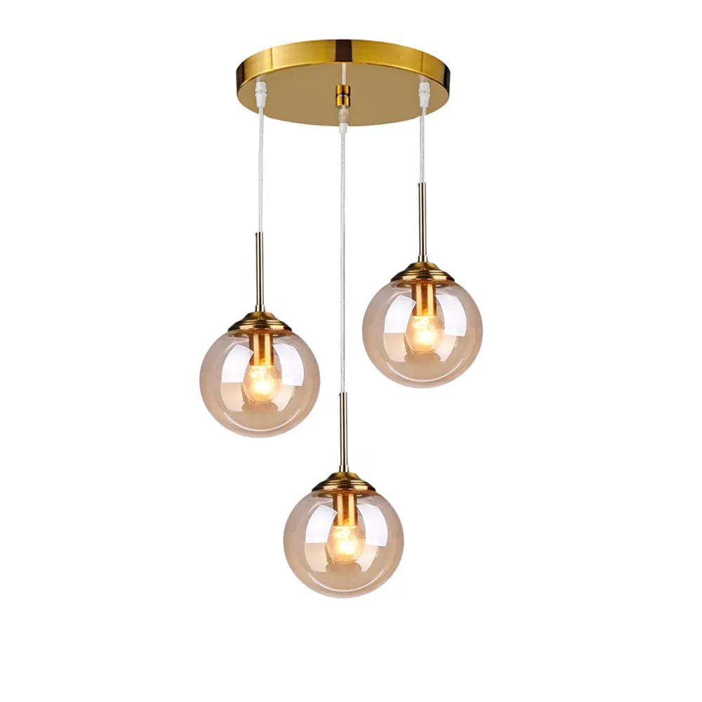 Rose Gold Touch Contemporary Triplet Pendant Light Single Piece