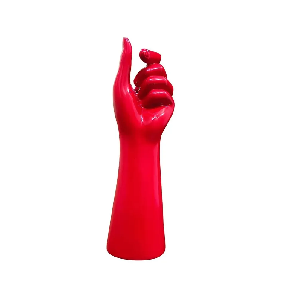 Rose Red Polished Ceramic Flower Vase