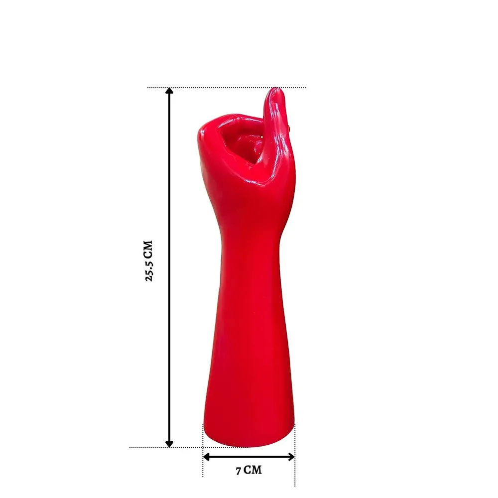 Rose Red Polished Ceramic Flower Vase