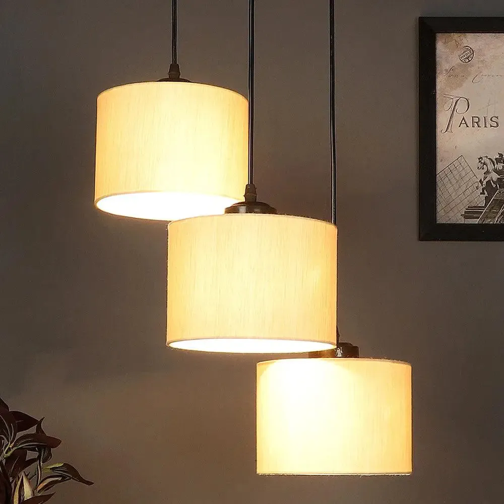 Round Bamboo Drum Cluster Hanging Lamp