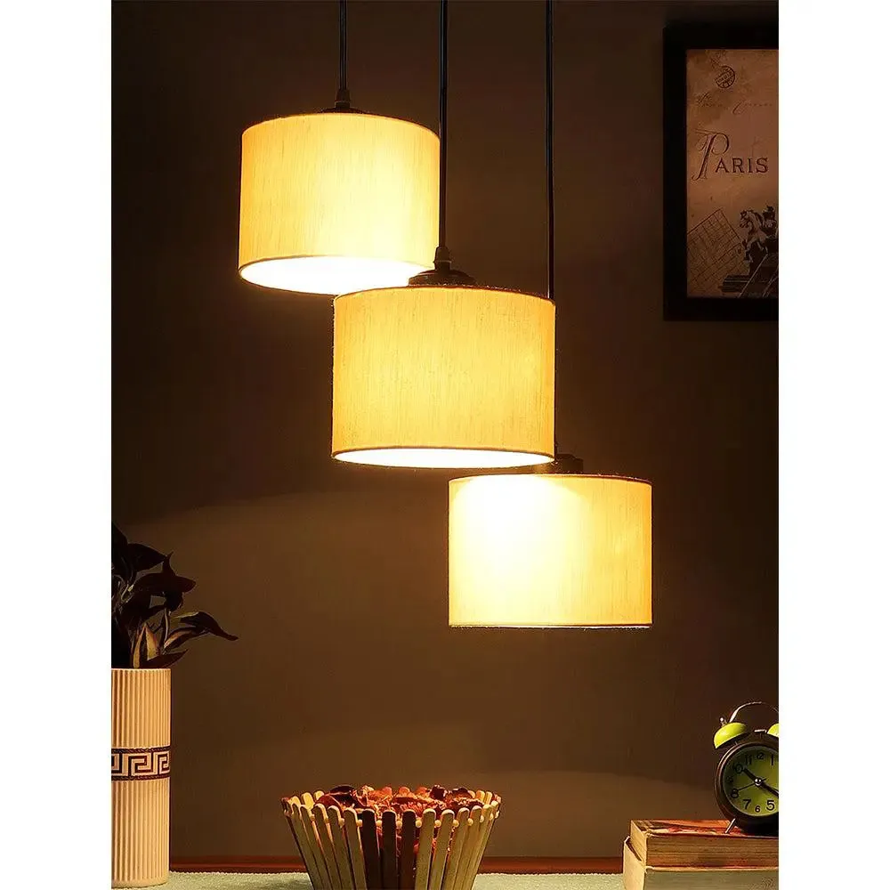 Round Bamboo Drum Cluster Hanging Lamp