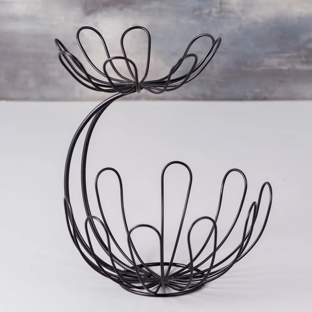 Round Black Wired Metal Vegetable/Fruit Basket
