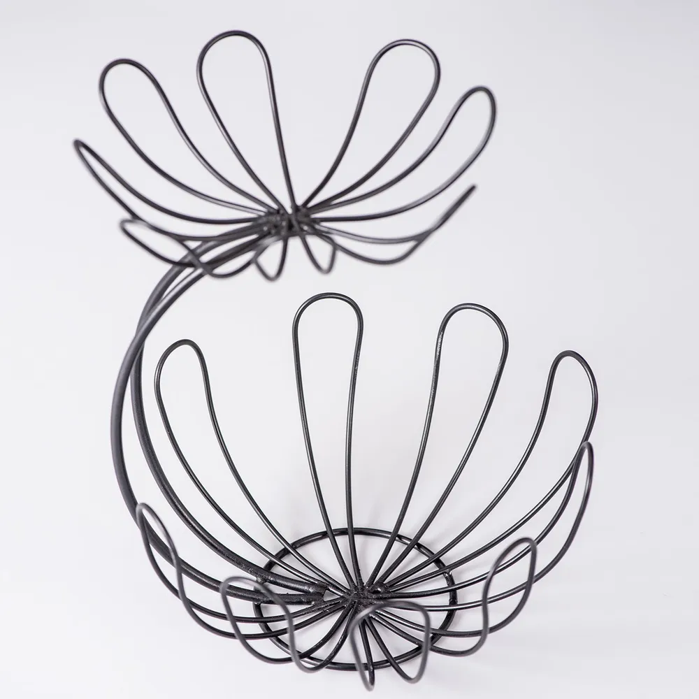 Round Black Wired Metal Vegetable/Fruit Basket