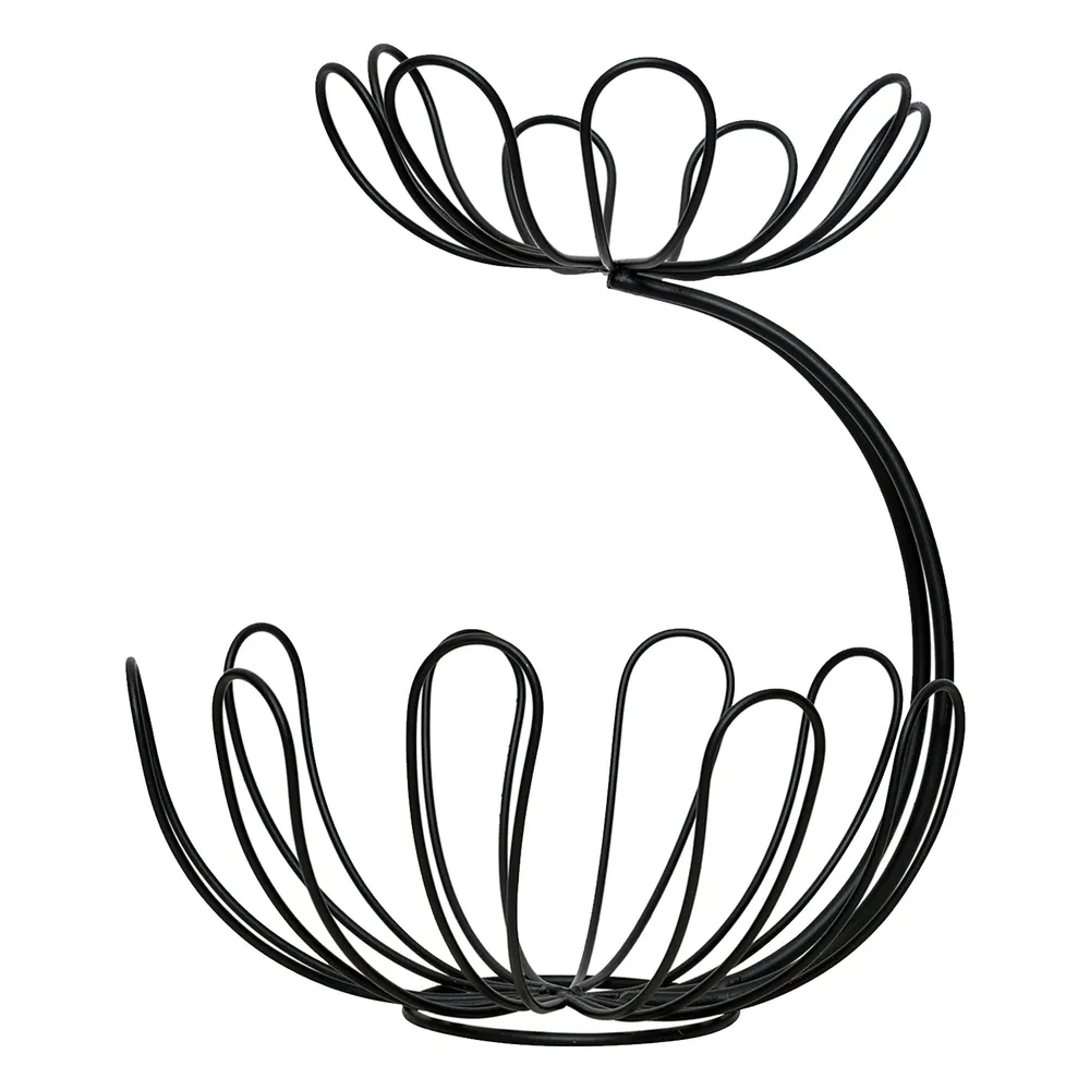 Round Black Wired Metal Vegetable/Fruit Basket