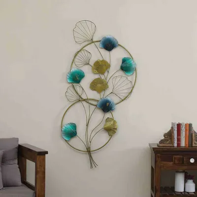 Round Leaf Assortment Rings Metal Wall Art