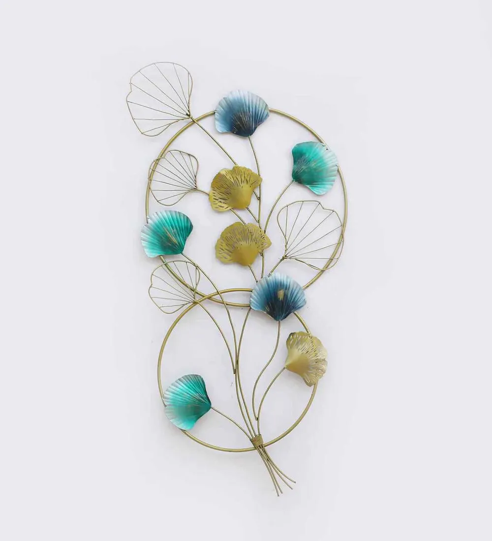 Round Leaf Assortment Rings Metal Wall Art