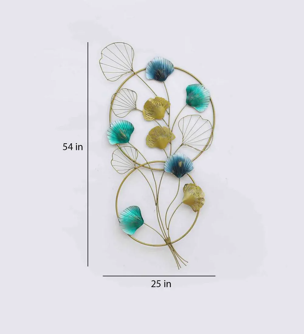 Round Leaf Assortment Rings Metal Wall Art