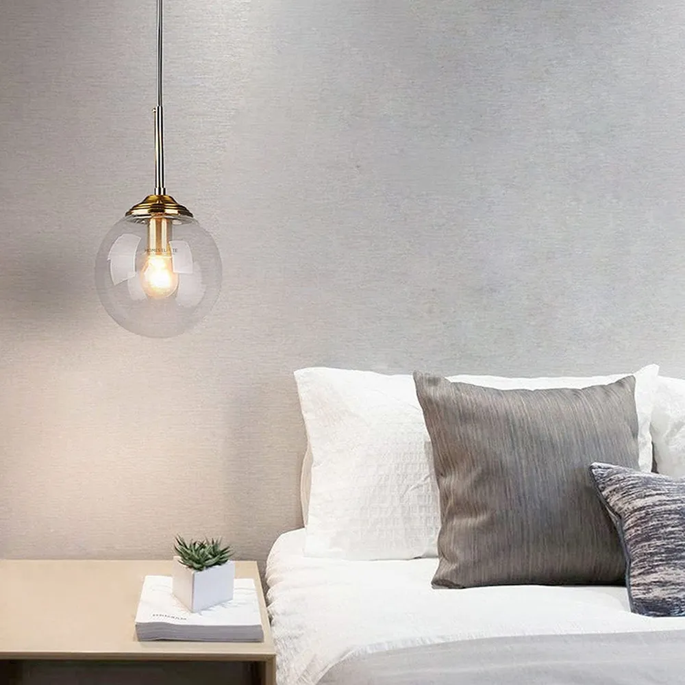Round Minimalist Transparent Hanging Light Single Piece
