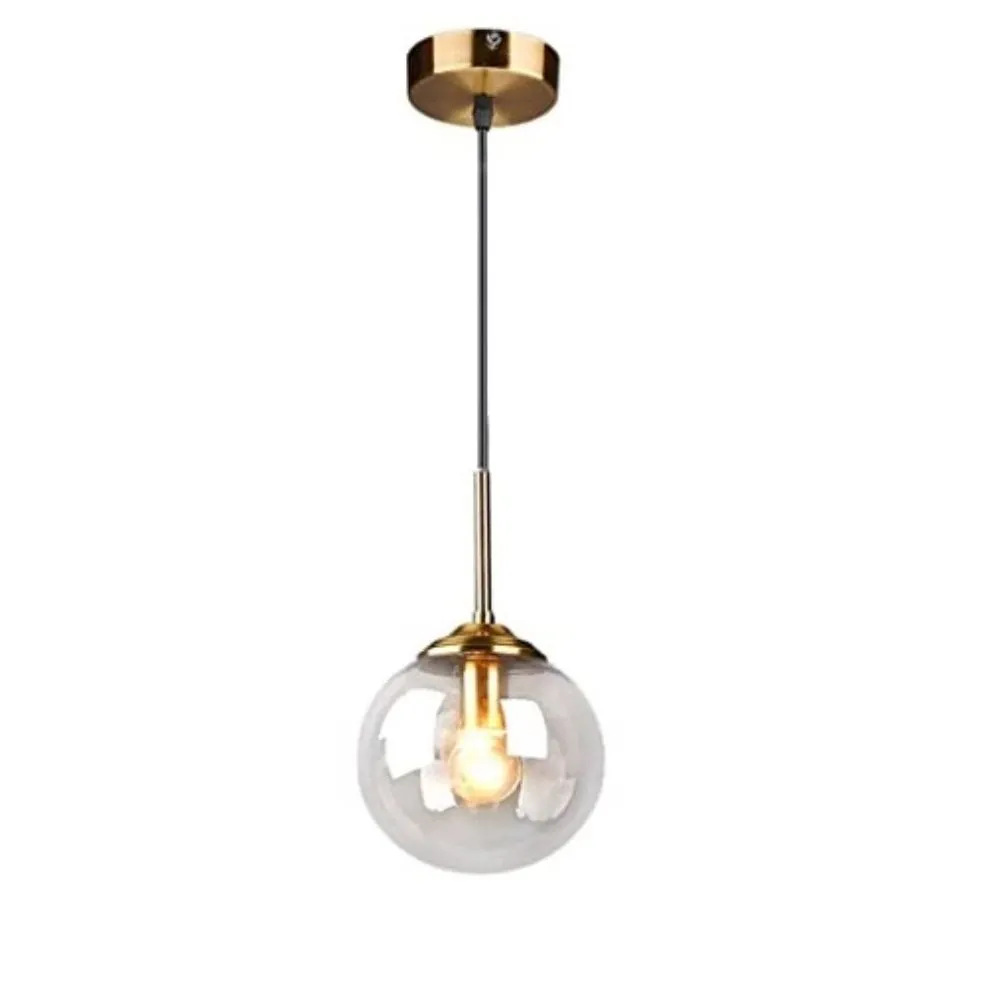 Round Minimalist Transparent Hanging Light Single Piece