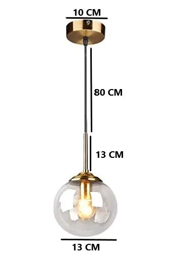 Round Minimalist Transparent Hanging Light Single Piece