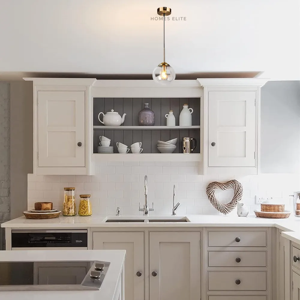 Round Minimalist Transparent Hanging Light Single Piece