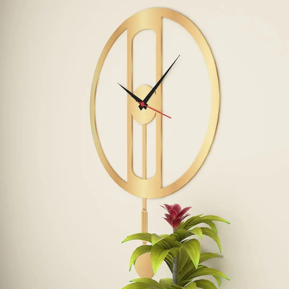 Round  Shape Big Pendulum Wall Clock
