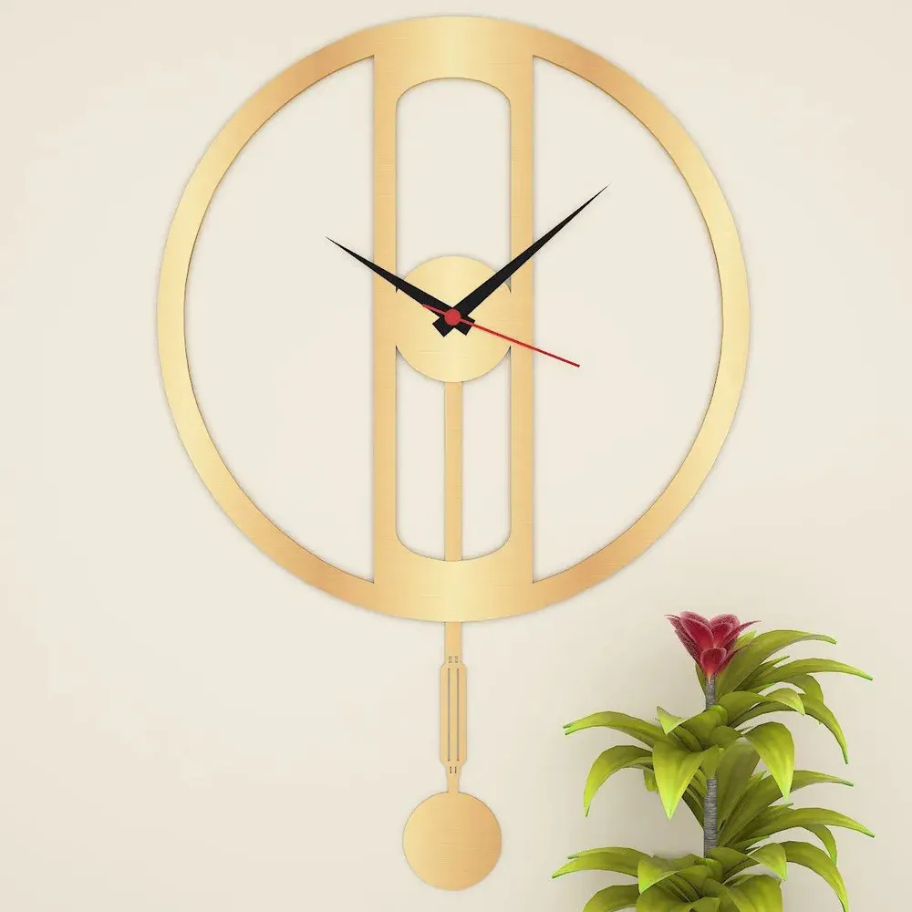 Round  Shape Big Pendulum Wall Clock