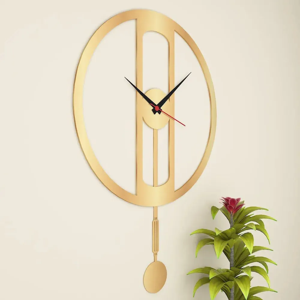Round  Shape Big Pendulum Wall Clock