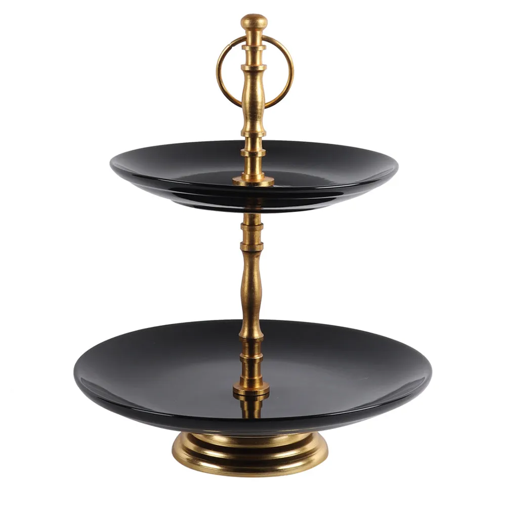 Royal Black 2 Tier Ceramic Platter