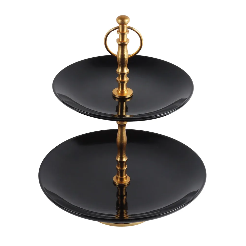 Royal Black 2 Tier Ceramic Platter