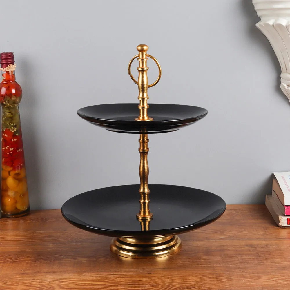 Royal Black 2 Tier Ceramic Platter