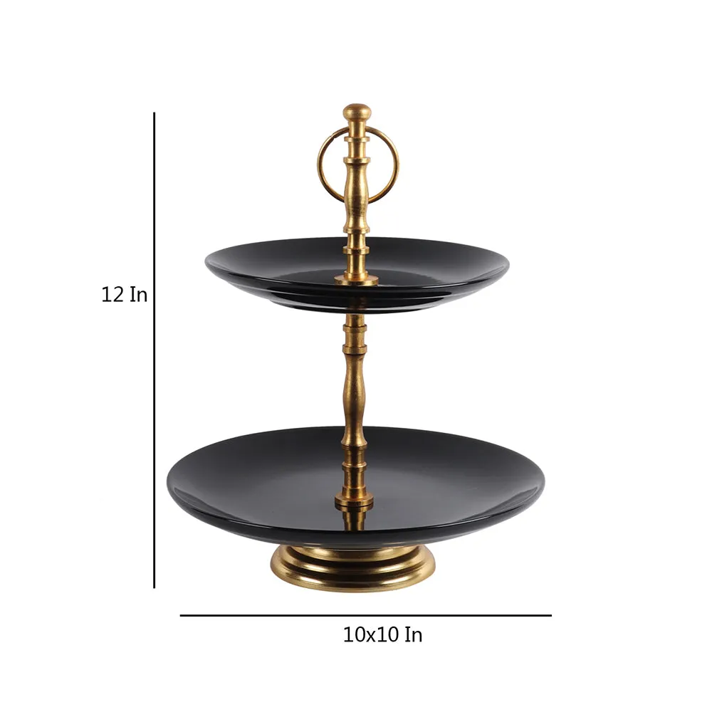 Royal Black 2 Tier Ceramic Platter