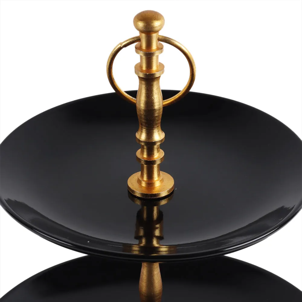 Royal Black 2 Tier Ceramic Platter