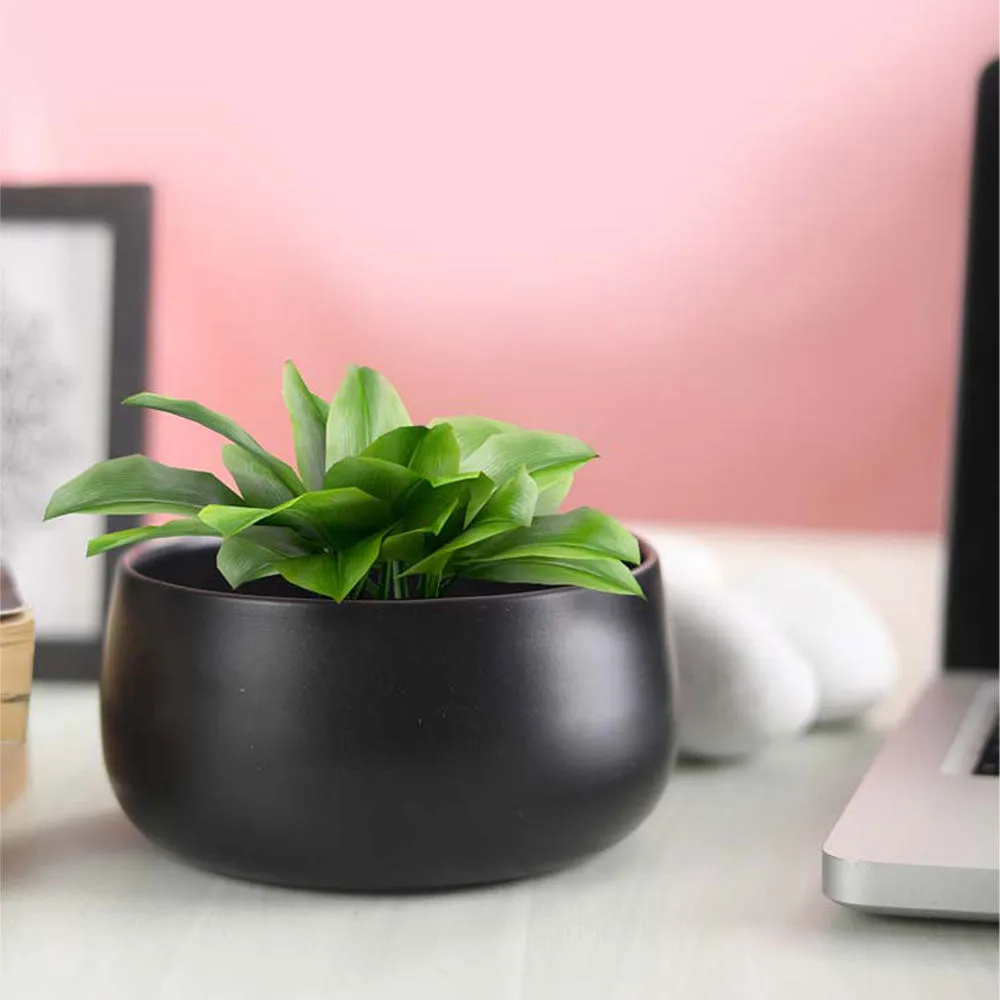 Royal Black Handi Resilient Metal Plant Pot Set Of 1