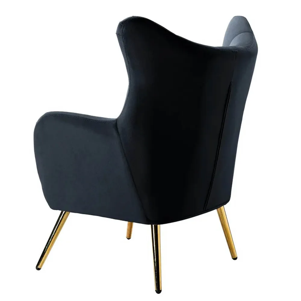Royal Black Tufted Velvet Lounge Chair Single chair