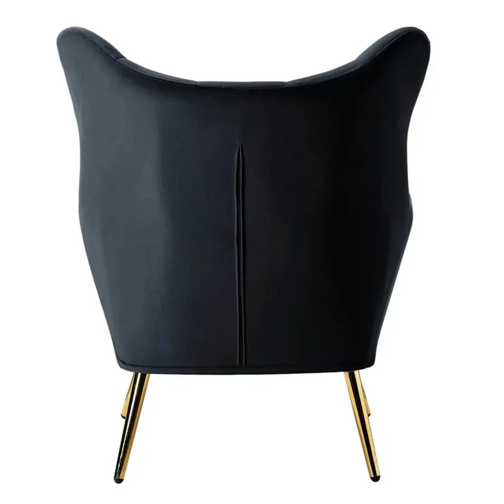 Royal Black Tufted Velvet Lounge Chair Single chair