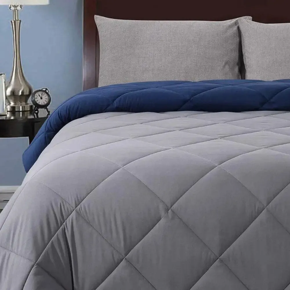 Royal Blue & Grey Quilted Double Bed AC Comforter