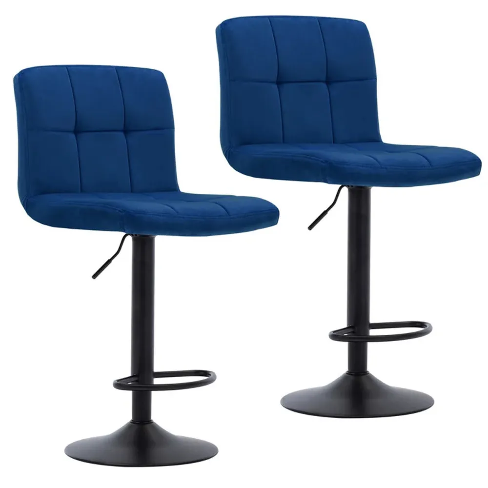 Royal Blue Plush Feel Velvet Counter Bar Chair / Long Chair Single Chair