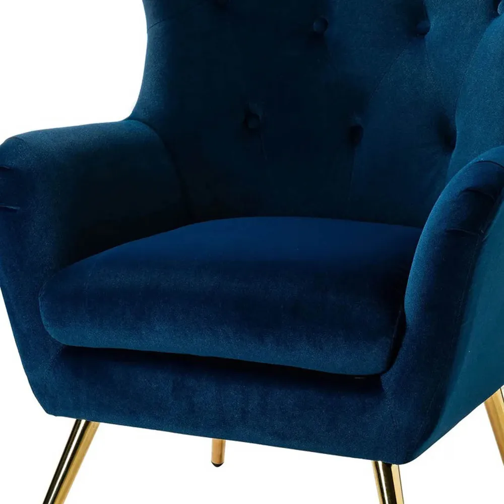 Royal Blue Tufted Velvet Lounge Chair Single chair