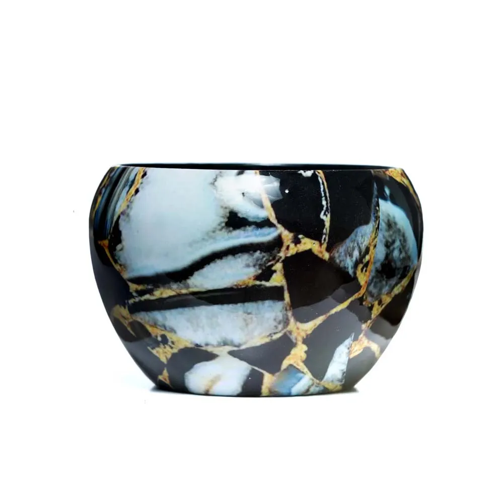 Royal Bright Multi-Hued Resilient Metal Plant Pot With Stand Set Of 1