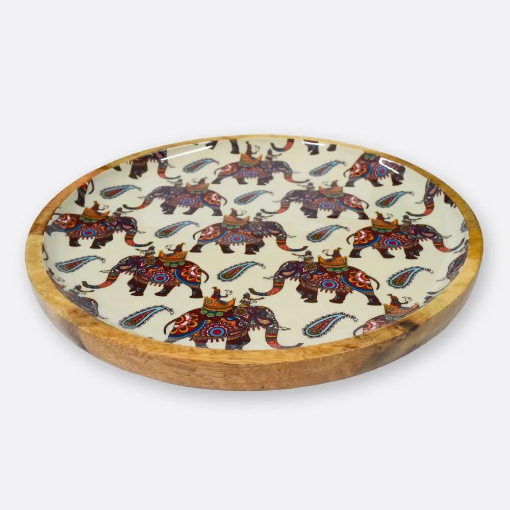 Royal Elephants Round Serving Platter